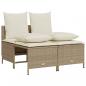 Preview: 4-tlg. Garten-Sofagarnitur mit Kissen Beige Poly Rattan