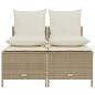 Preview: 4-tlg. Garten-Sofagarnitur mit Kissen Beige Poly Rattan