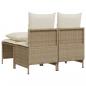 Preview: 4-tlg. Garten-Sofagarnitur mit Kissen Beige Poly Rattan