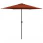 Preview: ARDEBO.de - Sonnenschirm mit Aluminium-Mast 270 x 246 cm Terracotta-Rot