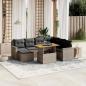 Preview: ARDEBO.de - 8-tlg. Garten-Sofagarnitur mit Kissen Grau Poly Rattan