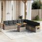 Preview: ARDEBO.de - 11-tlg. Garten-Sofagarnitur mit Kissen Grau Poly Rattan