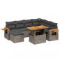 Preview: 8-tlg. Garten-Sofagarnitur mit Kissen Grau Poly Rattan