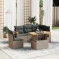 Preview: ARDEBO.de - 6-tlg. Garten-Sofagarnitur mit Kissen Grau Poly Rattan