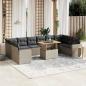 Preview: ARDEBO.de - 11-tlg. Garten-Sofagarnitur mit Kissen Grau Poly Rattan