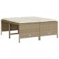 Preview: Gartenhocker mit Kissen 4 Stk. Beige Poly Rattan