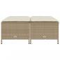 Preview: Gartenhocker mit Kissen 4 Stk. Beige Poly Rattan