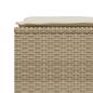 Preview: Gartenhocker mit Kissen 4 Stk. Beige Poly Rattan