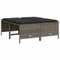 Preview: Gartenhocker mit Kissen 4 Stk. Grau Poly Rattan