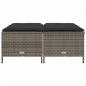 Preview: Gartenhocker mit Kissen 4 Stk. Grau Poly Rattan