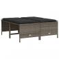 Preview: Gartenhocker mit Kissen 4 Stk. Grau Poly Rattan