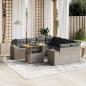 Preview: ARDEBO.de - 9-tlg. Garten-Sofagarnitur mit Kissen Grau Poly Rattan