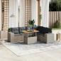 Preview: ARDEBO.de - 7-tlg. Garten-Sofagarnitur mit Kissen Grau Poly Rattan