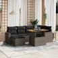 Preview: ARDEBO.de - 7-tlg. Garten-Sofagarnitur mit Kissen Grau Poly Rattan