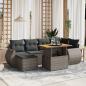 Preview: ARDEBO.de - 7-tlg. Garten-Sofagarnitur mit Kissen Grau Poly Rattan