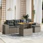 Preview: ARDEBO.de - 6-tlg. Garten-Sofagarnitur mit Kissen Grau Poly Rattan