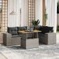 Preview: ARDEBO.de - 6-tlg. Garten-Sofagarnitur mit Kissen Grau Poly Rattan