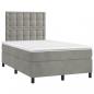 Preview: Boxspringbett mit Matratze Hellgrau 120x190 cm Samt