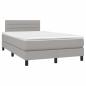 Preview: Boxspringbett mit Matratze & LED Hellgrau 120x190 cm Stoff