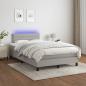 Preview: Boxspringbett mit Matratze & LED Hellgrau 120x190 cm Stoff