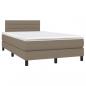 Preview: Boxspringbett mit Matratze & LED Taupe 120x190 cm Stoff