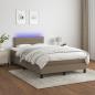 Preview: Boxspringbett mit Matratze & LED Taupe 120x190 cm Stoff