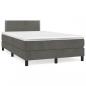 Preview: ARDEBO.de - Boxspringbett mit Matratze Dunkelgrau 120x190 cm Samt