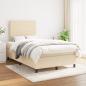 Preview: Boxspringbett mit Matratze Creme 120x190 cm Stoff