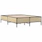 Preview: Bettgestell Sonoma-Eiche 160x200 cm Holzwerkstoff und Metall