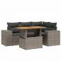 Preview: 5-tlg. Garten-Sofagarnitur mit Kissen Grau Poly Rattan