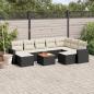 Preview: ARDEBO.de - 10-tlg. Garten-Sofagarnitur mit Kissen Schwarz Poly Rattan