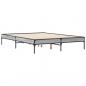 Preview: Bettgestell Grau Sonoma 140x190 cm Holzwerkstoff und Metall