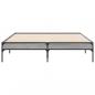 Preview: Bettgestell Grau Sonoma 140x190 cm Holzwerkstoff und Metall