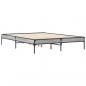 Preview: Bettgestell Grau Sonoma 140x190 cm Holzwerkstoff und Metall