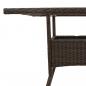 Preview: Gartentisch mit Glasplatte Braun 80x80x75 cm Poly Rattan