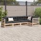 Preview: 5-tlg. Garten-Sofagarnitur mit Kissen Massivholz Kiefer