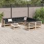 Preview: 9-tlg. Garten-Sofagarnitur mit Kissen Massivholz Kiefer