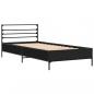 Preview: Bettgestell Schwarz 90x200 cm Holzwerkstoff und Metall