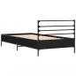 Preview: Bettgestell Schwarz 90x200 cm Holzwerkstoff und Metall