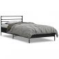 Preview: Bettgestell Schwarz 90x190 cm Holzwerkstoff und Metall