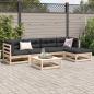 Preview: 6-tlg. Garten-Sofagarnitur mit Kissen Massivholz Kiefer