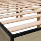 Preview: Bettgestell Sonoma-Eiche 135x190 cm Holzwerkstoff und Metall