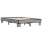 Preview: Bettgestell Grau Sonoma 140x190 cm Holzwerkstoff und Metall