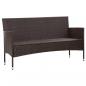 Preview: Gartensofa 3-Sitzer mit Kissen Braun Poly Rattan