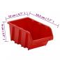 Preview: 30-tlg Stapelboxen-Wandregal Rot & Schwarz 77x39cm Polypropylen