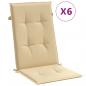 Preview: Hochlehner-Auflagen 6 Stk. Melange Beige 120x50x4 cm Stoff