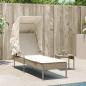 Preview: Sonnenliege mit Dach und Tisch Beige Poly Rattan