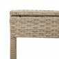 Preview: Sonnenliege mit Dach und Tisch Hellgrau Poly Rattan