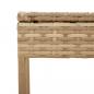 Preview: Sonnenliege mit Dach und Tisch Beige Poly Rattan