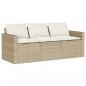 Preview: 6-tlg. Garten-Sofagarnitur mit Kissen Beige Poly Rattan